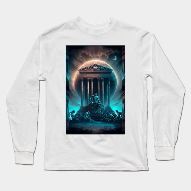 Greek Temple Long Sleeve T-Shirt by AiArtPerceived